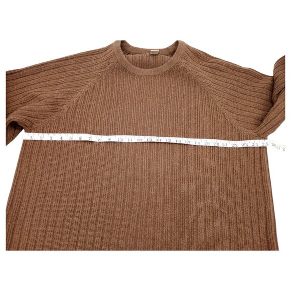 Duluth Trading Sweater Mens Pullover XL Brown Lambs Wool Cable Knit Crewneck - Picture 7 of 12